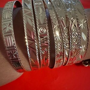 18k solid yellow gold 7 days bangles